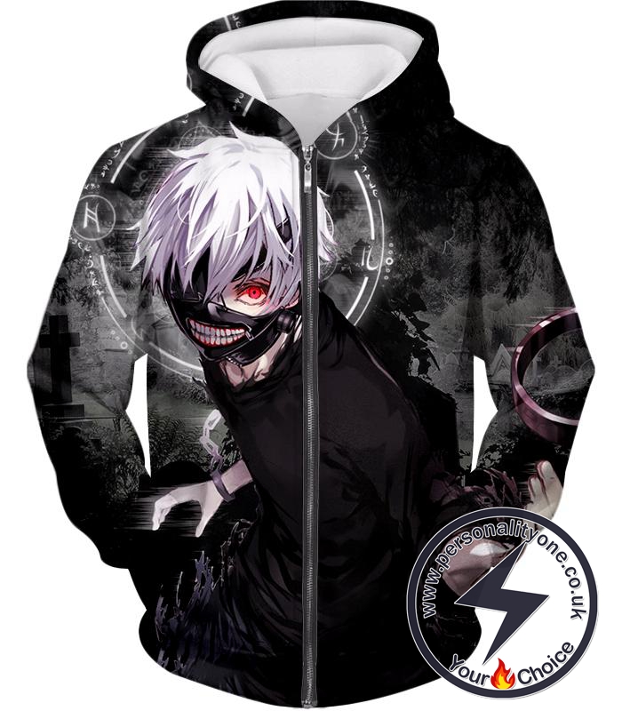 Tokyo Ghoul Awesome Ghoul Ken Kaneki Black Zip Up Hoodie